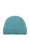 Frenckenberger Ribbed Beanie In Blue