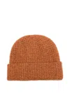 Frenckenberger Ribbed Beanie In Orange