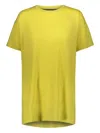 Frenckenberger Round-neck Ribbed Cashmere T-shirt In Yellow