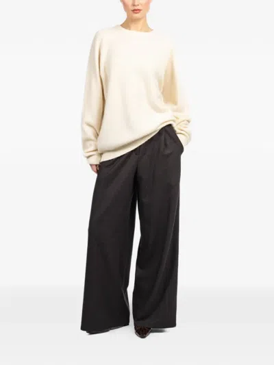 Frenckenberger Round-neck Sweater In Neutral