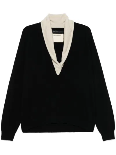 Frenckenberger Shawl-collar Sweater In Black