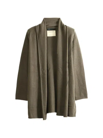 Frenckenberger Shawl-collar Open-front Cardigan In Green
