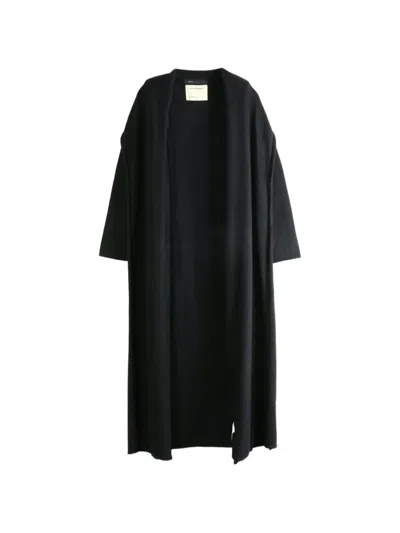 Frenckenberger Shawl-collar Open-front Cardigan In Black