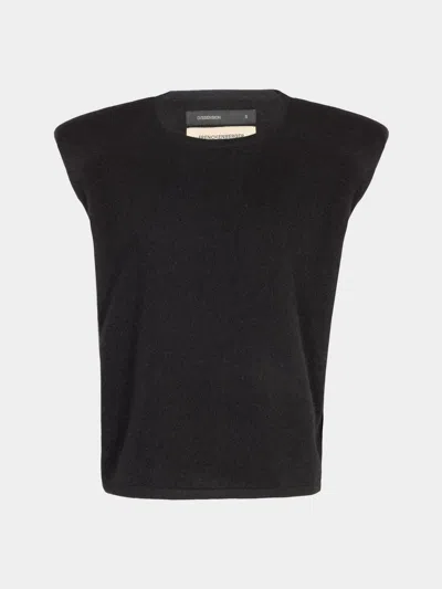 Frenckenberger Sl Mini Shoulder Cashmere Sleeveless Top Size: L  Abask Luxury Gift In Black