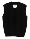 Frenckenberger Sleeveless Open-front Cardigan In Black