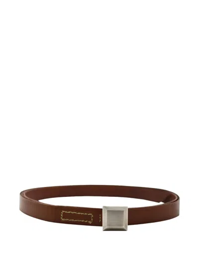 FRENCKENBERGER SQUARE-BUCKLE LEATHER BELT