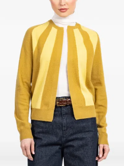 Frenckenberger Sun-striped Cardigan In Yellow