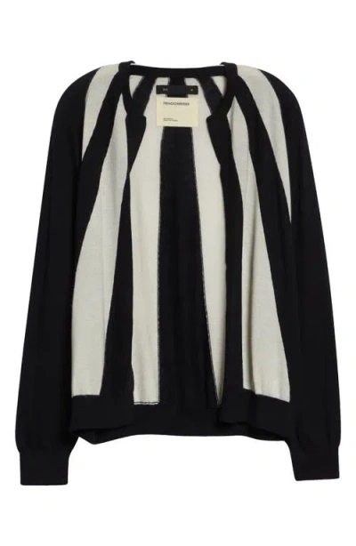 Frenckenberger Sunray Stripe Cashmere Bomber Cardigan In Multi