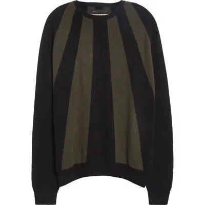 Frenckenberger Sunray Stripe Cashmere Sweater In Black