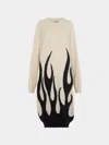 Frenckenberger Sylvie Fleury Flame Cashmere Balloon Dress Size: M In Neutral