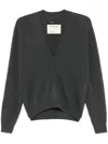 Frenckenberger V-neck Sweater In Grey