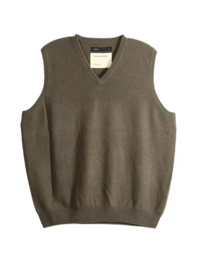 Frenckenberger V-neck Knitted Sweater In Brown