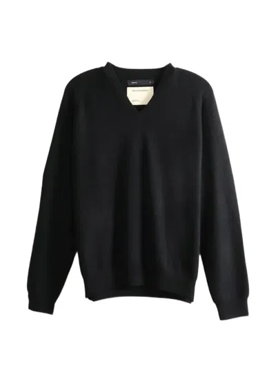 Frenckenberger V-neck Long-sleeve Sweater In Blue