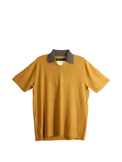Frenckenberger V-neck Polo Shirt In Yellow