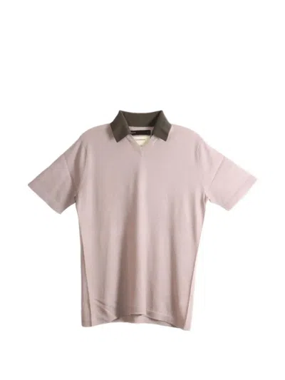 Frenckenberger V-neck Polo Shirt In Neutral
