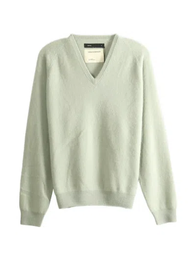 Frenckenberger V-neck Raglan-sleeve Sweater In Green