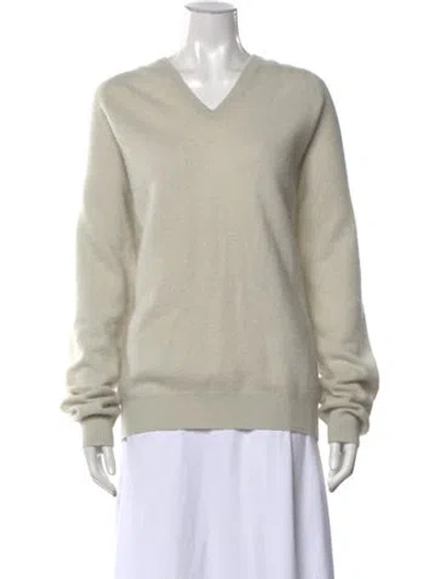 Pre-owned Frenckenberger V-neck Sweater In Neutrals