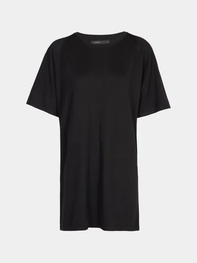 Frenckenberger Women's Cashmere And Cotton Raglan T-shirt Size: M  Abask Luxury Gift In Black