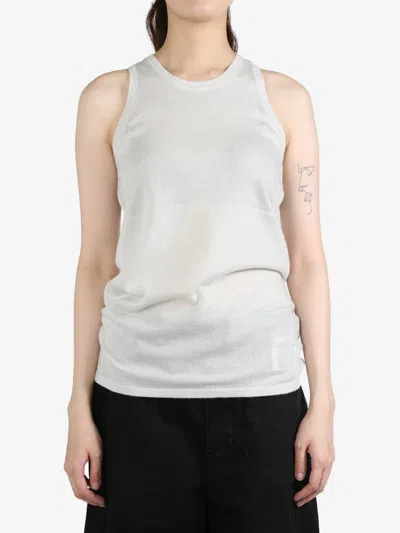 Frenckenberger Cashmere Tank Top In Faded Silver