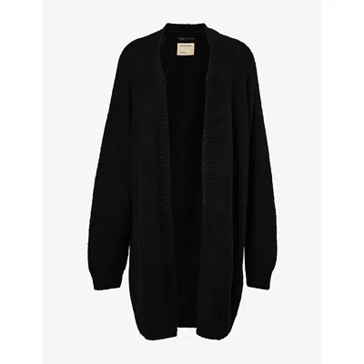 Frenckenberger Womens Big Knit Wool-and-cashmere Cardigan Black Xs