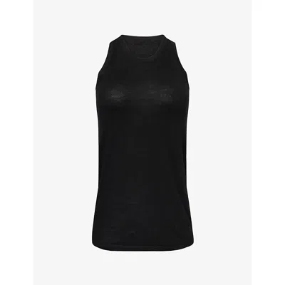 Frenckenberger Womens Black Fren Sleeveless Cashmere Top Xs