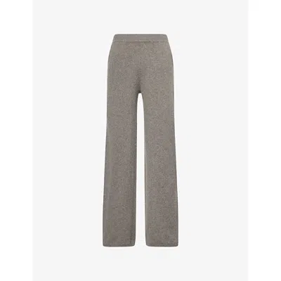 Frenckenberger Womens Brown Melange Relaxed-fit Straight-leg Cashmere Trousers