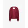 Frenckenberger Womens Burgundy Brushed Relaxed-fit Cashmere Jacket Xs