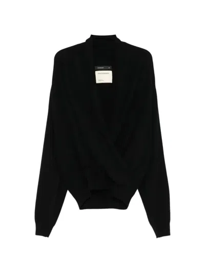 Frenckenberger Wrap-design Shawl-lapel Sweater In Multi