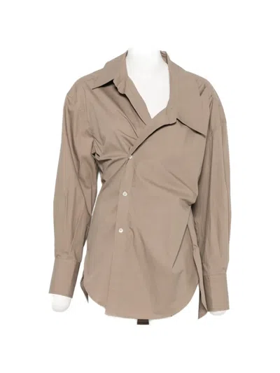 Frenken Asymmetric Shirt In Brown