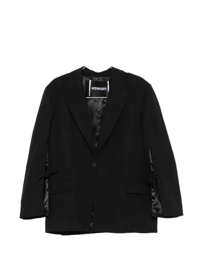 Frenken Bow-embellishment Blazer In Black