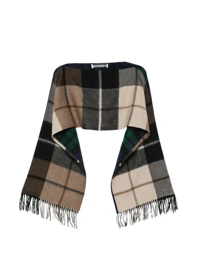 Frenken Check-pattern Fringed Top In Multi