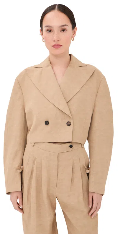 Frenken Circle Shape Blazer Dark Ecru In Neutral