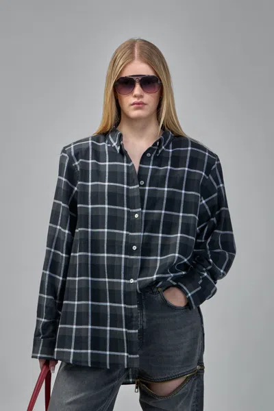 Frenken Classic Oversized 1980s Mens Shirt In Black