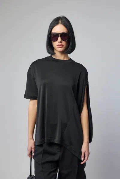 Frenken Combined Silk T-shirt In Black