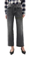 Frenken Denim Zipper Trousers Black In Black