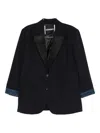 Frenken Devotion Pinstripe Blazer Jacket In Blue