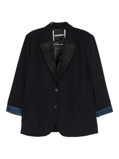 Frenken Devotion Pinstripe Blazer Jacket In Blue