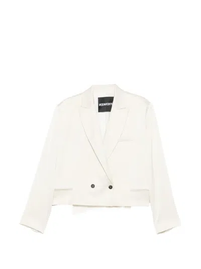 Frenken Double-breasted Blazer In Neutral