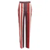 Frenken Enken Cotton Wool Blend Graphic Stripe Wide Leg Pants In Red