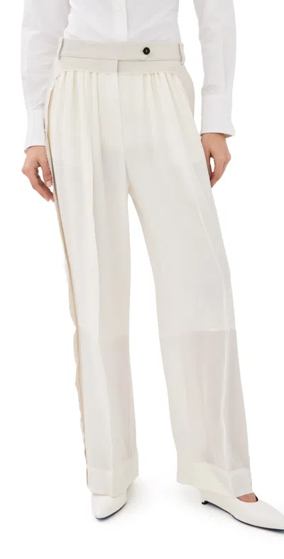 Frenken Flow Gathered Silk Pants Ivory In White