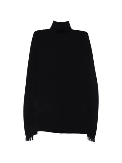 Frenken Fringed Roll-neck Knitwear In Animal Print