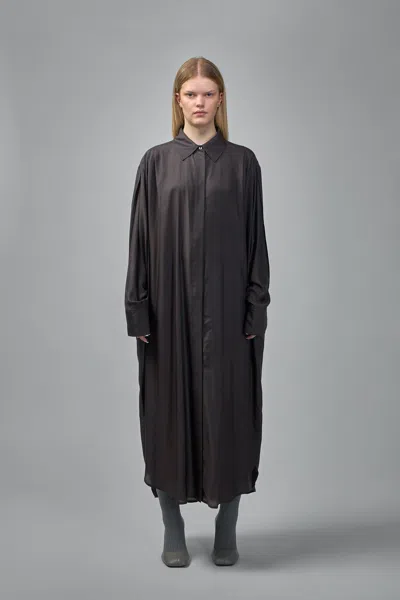 Frenken Ocean Silk Habotai Dress In Brown