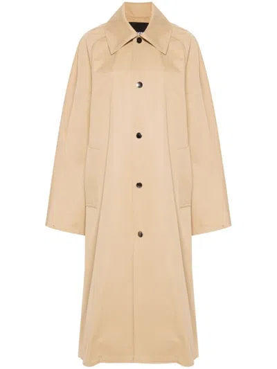 Frenken Pleat Trench Coat In Neutrals