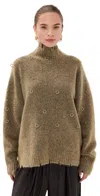 Frenken Precious Oversized Turtle Sweater Camel In Green