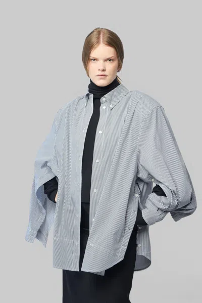 Frenken Ralf 6 Classic Oversized 1980's Mens Shirt In Blue