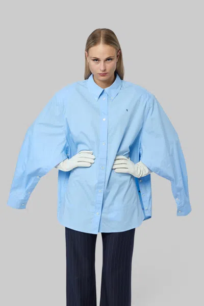 Frenken Ralf 6 Classic Oversized 1980's Mens Shirt In Blue