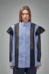 Frenken Ralf Ruffled Sliced Oversized Shirt In Blue