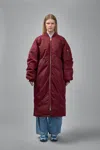 Frenken Reward Long Nylon Bomber Jacket Coat In Red