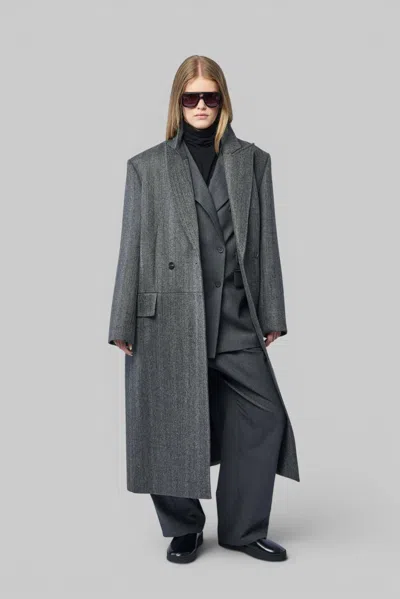 Frenken Rework Haringbone Mens Coat In Grey
