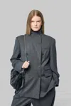 Frenken Select Double Breasted Blazer In Grey